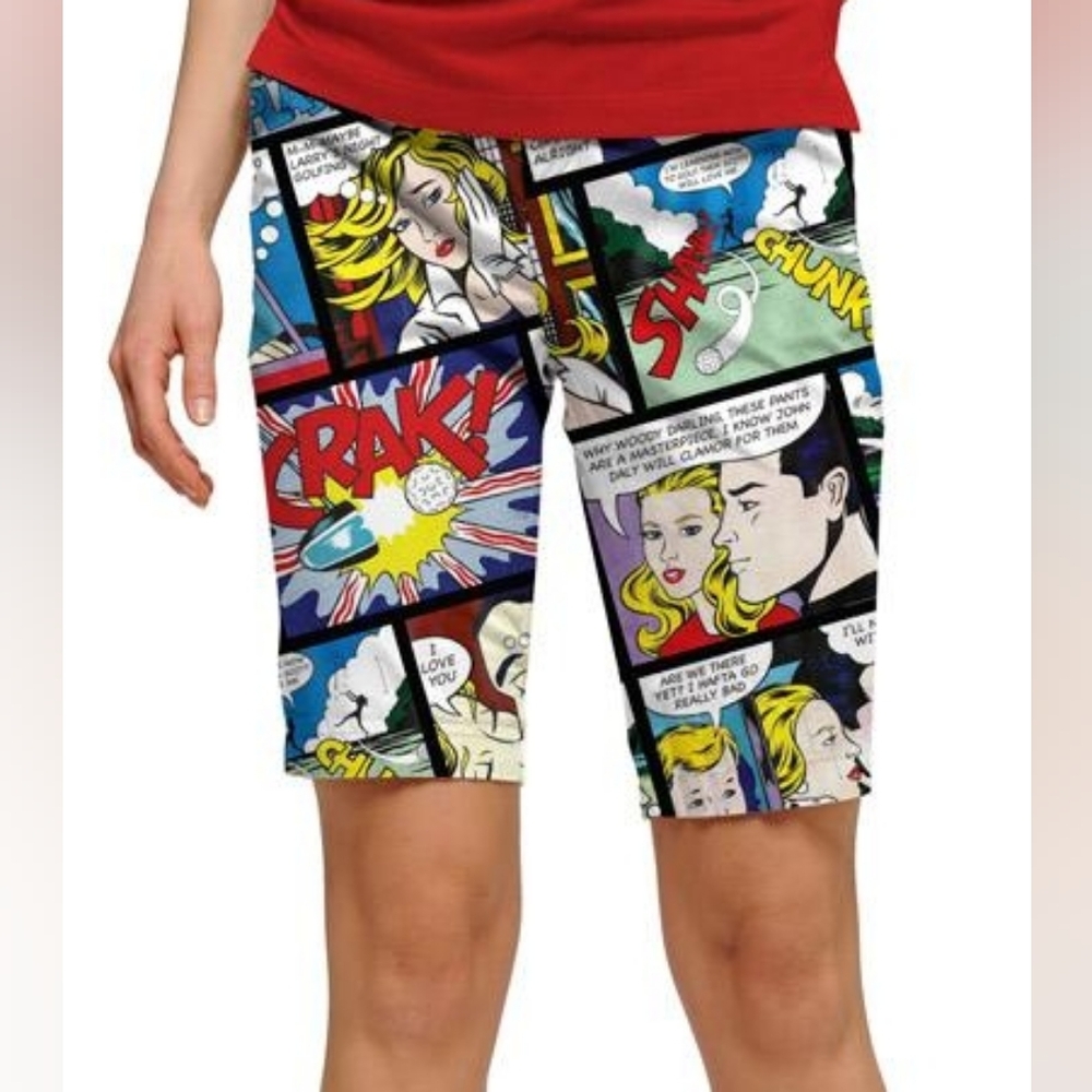 Loudmouth Comic Pop Art Women's Golf Shorts